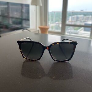 Jimmy Choo Brown Tortoiseshell Square Sunglasses